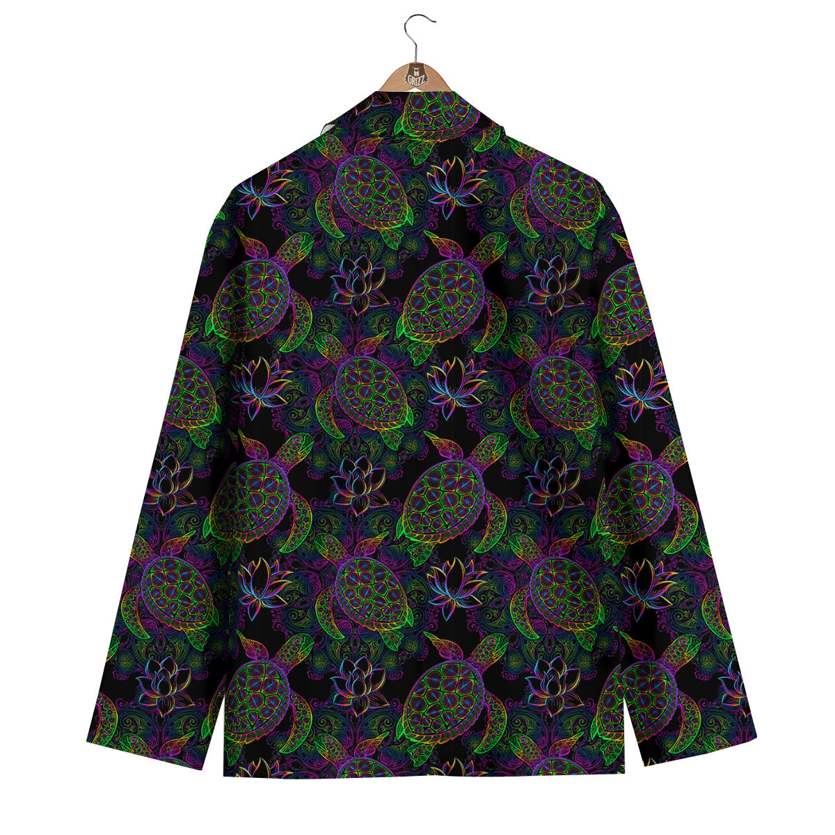 Turtle Sea Psychedelic Print Pattern Men's Blazer-grizzshop