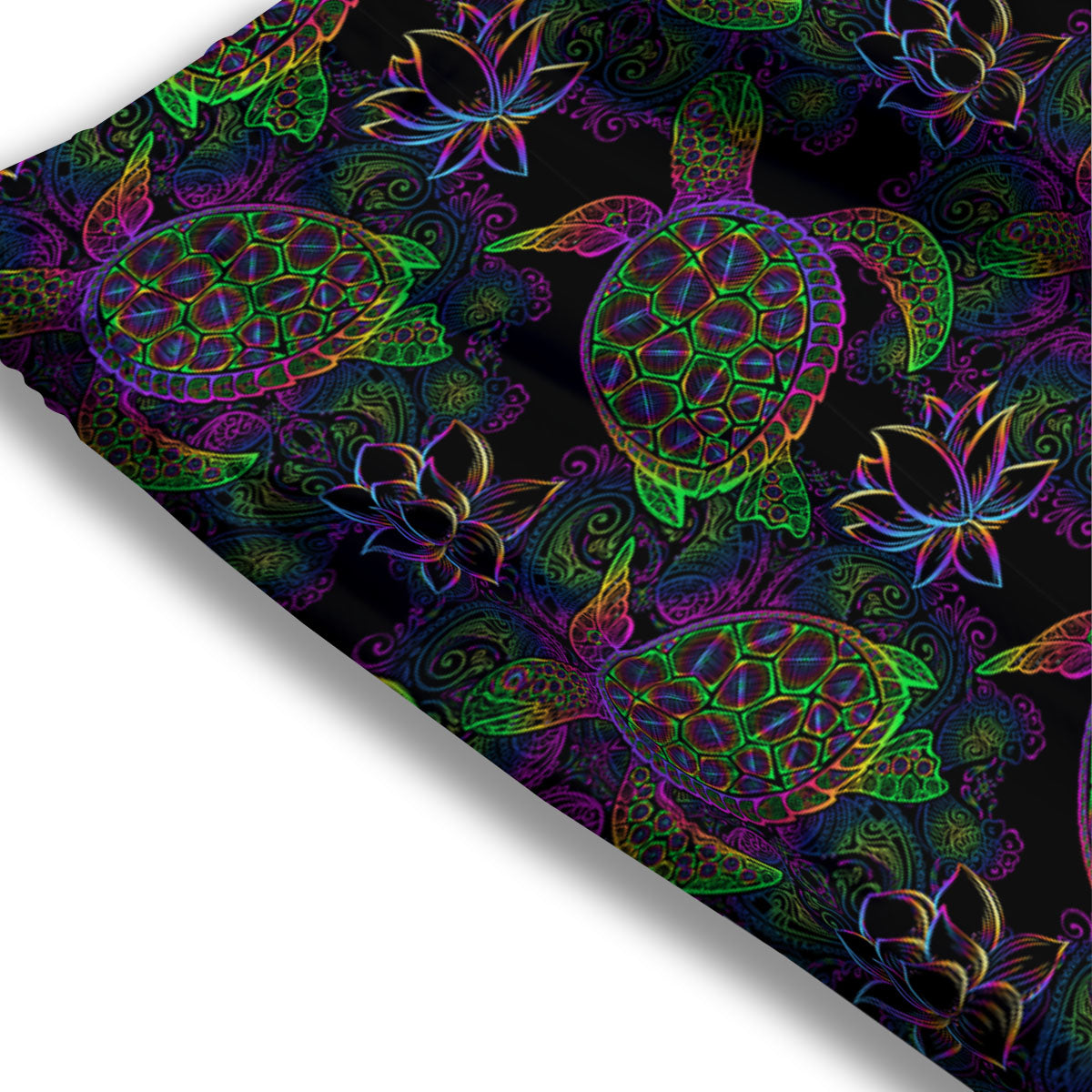 Turtle Sea Psychedelic Print Pattern Mesh Shorts