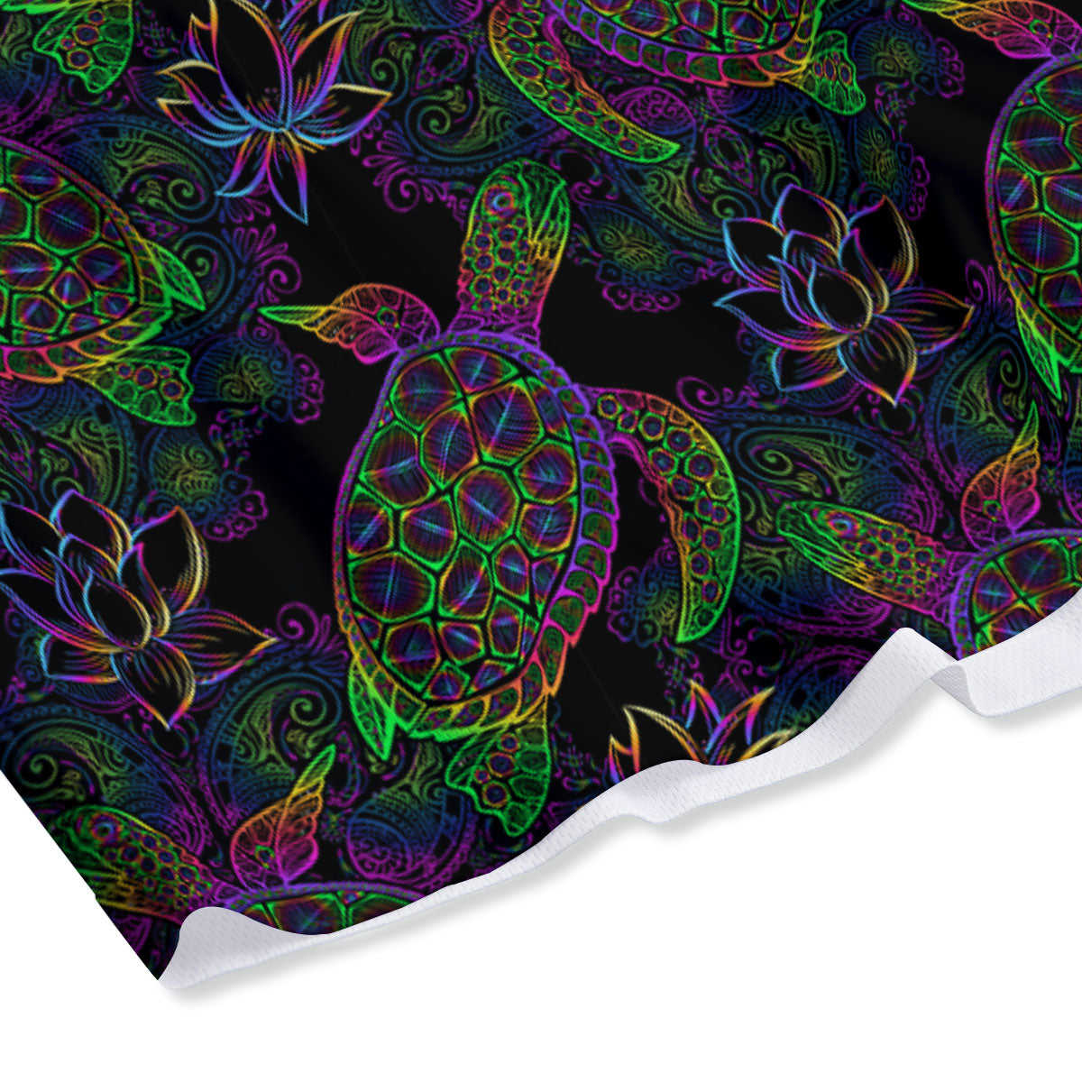 Turtle Sea Psychedelic Print Pattern Mesh Shorts