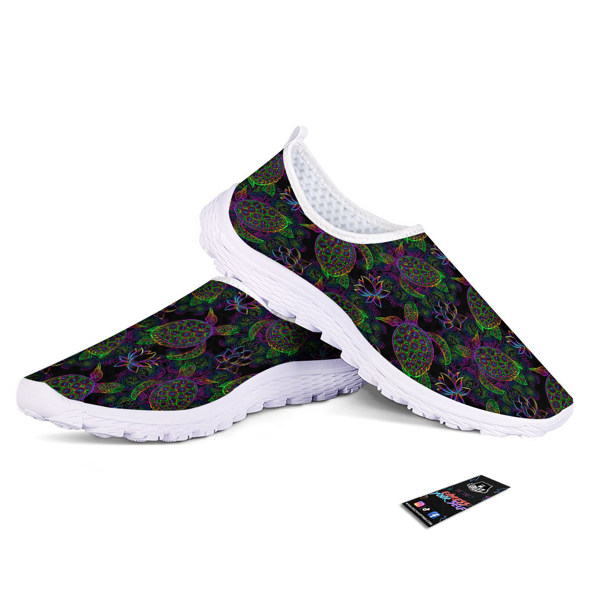Turtle Sea Psychedelic Print Pattern Nurse Shoes-grizzshop