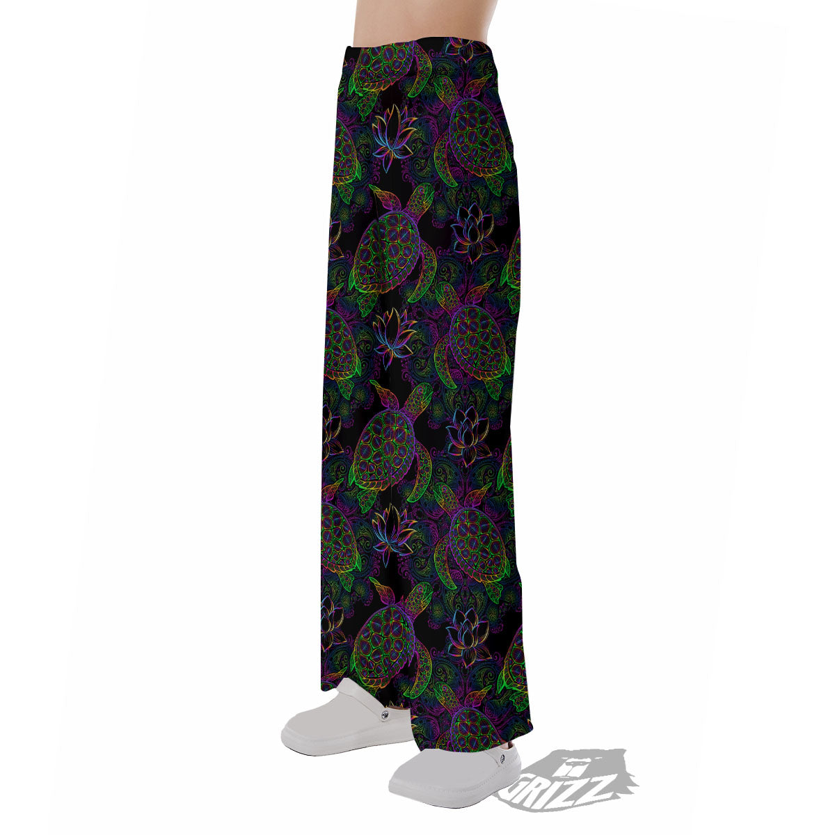 Turtle Sea Psychedelic Print Pattern Pajama Pants-grizzshop