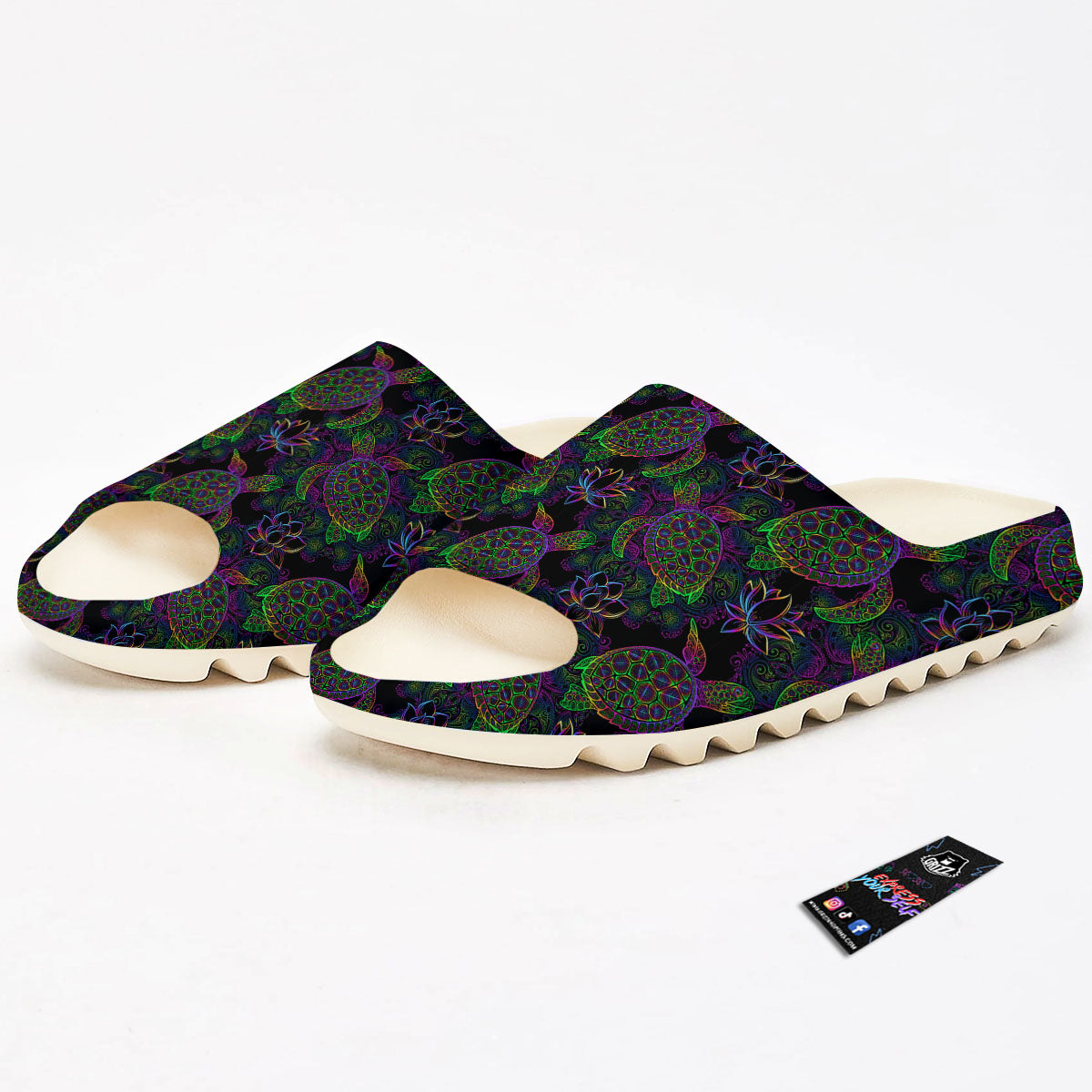 Turtle Sea Psychedelic Print Pattern Sandals-grizzshop