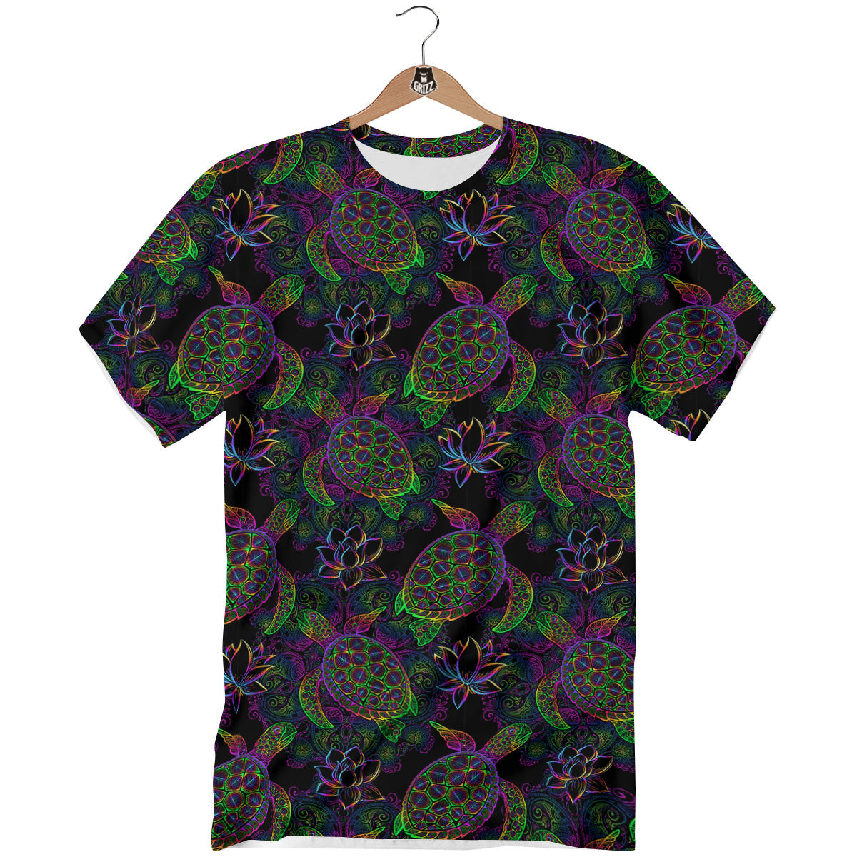 Turtle Sea Psychedelic Print Pattern T-Shirt-grizzshop