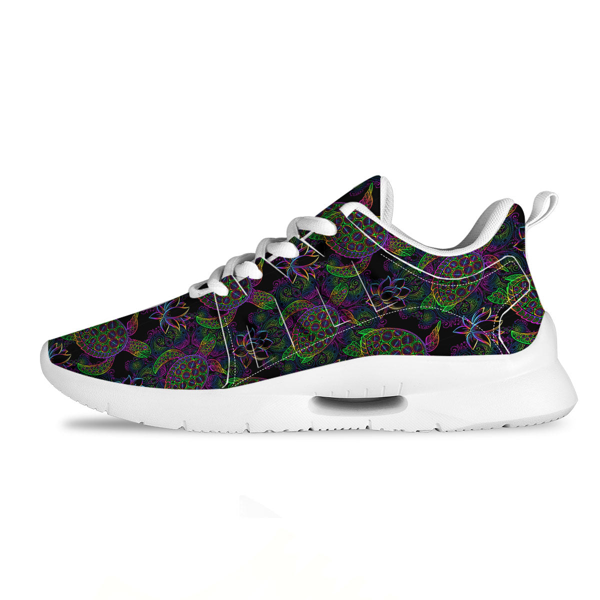 Turtle Sea Psychedelic Print Pattern Tennis Shoes-grizzshop