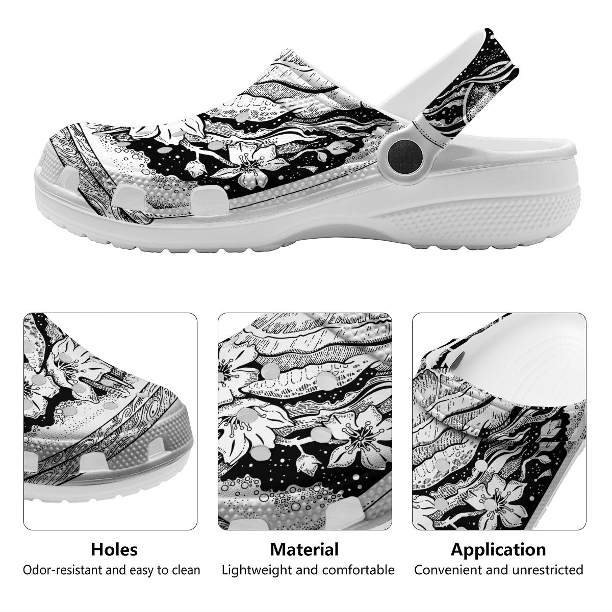 Turtle Sea Zentangle Print Clog-grizzshop