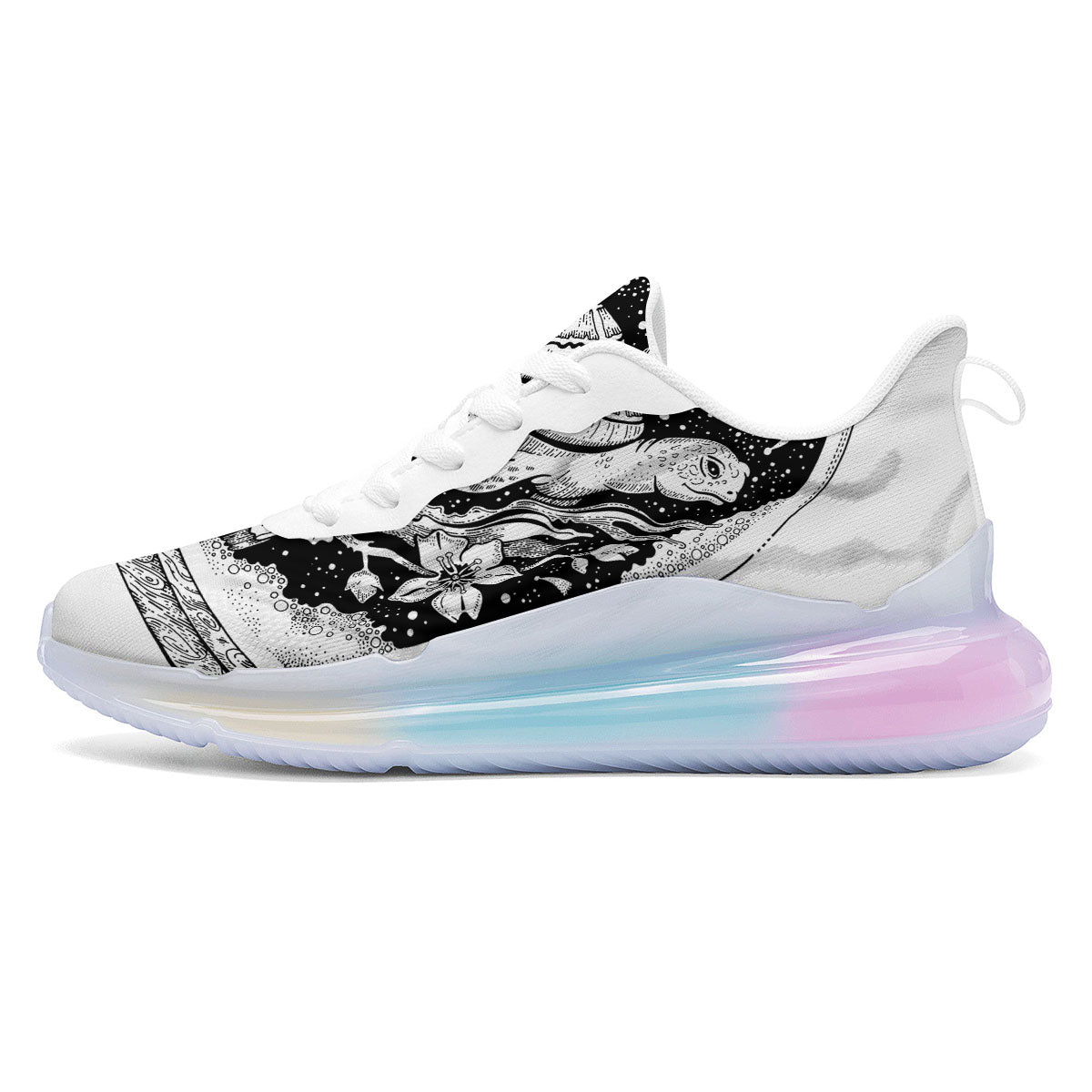 Turtle Sea Zentangle Print Running Sneakers-grizzshop
