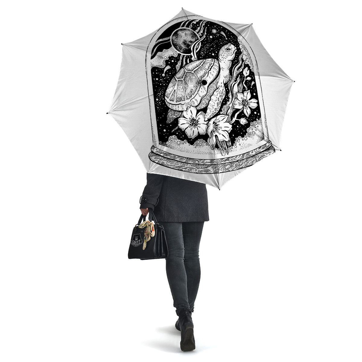 Turtle Sea Zentangle Print Umbrella-grizzshop