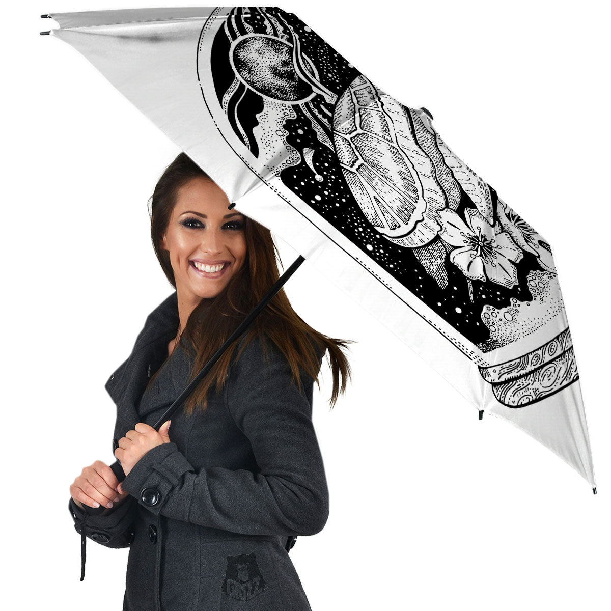 Turtle Sea Zentangle Print Umbrella-grizzshop