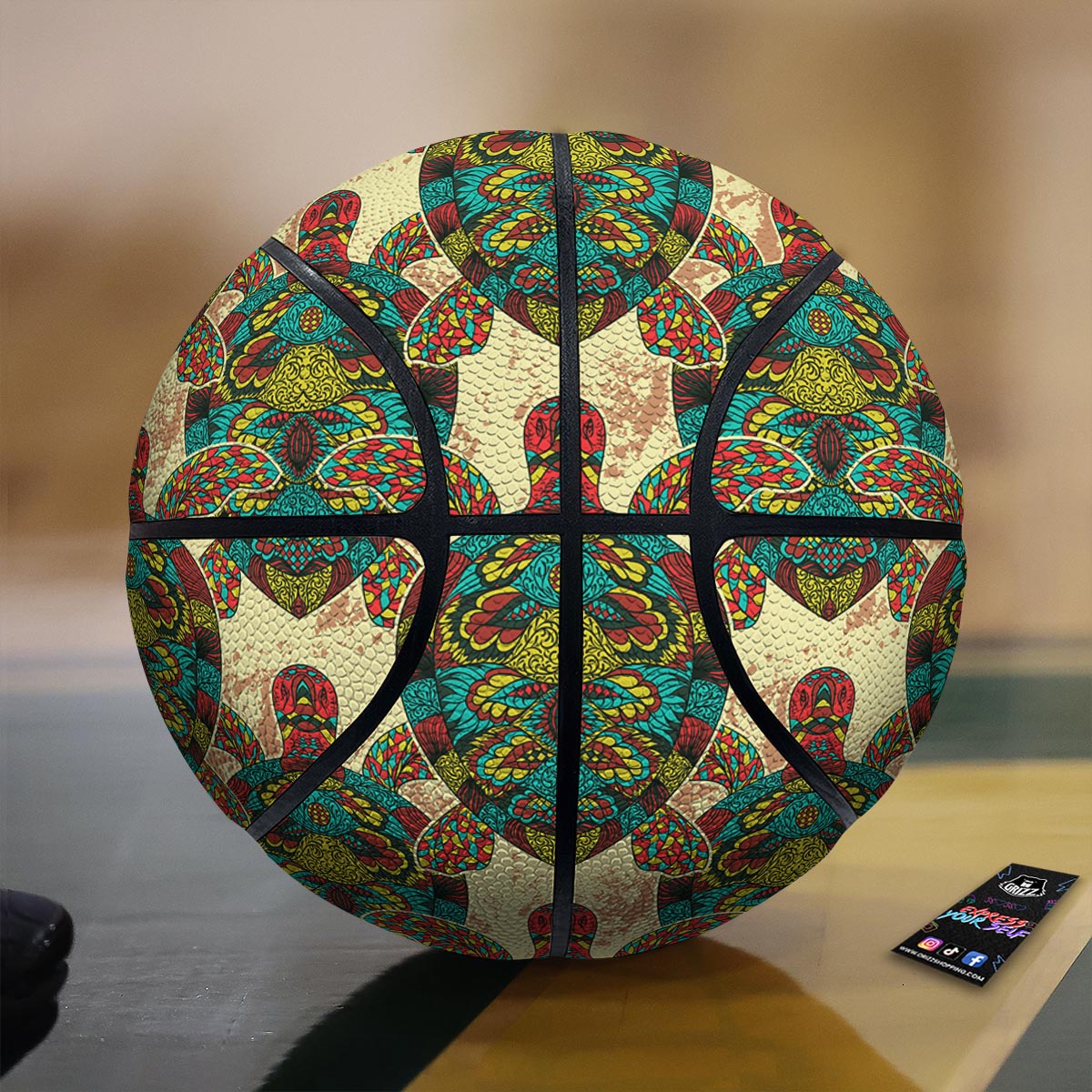 Turtle Tribal Sea Print Pattern Basketball