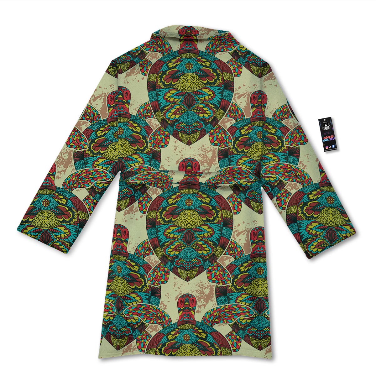 Turtle Tribal Sea Print Pattern Bathrobe-grizzshop