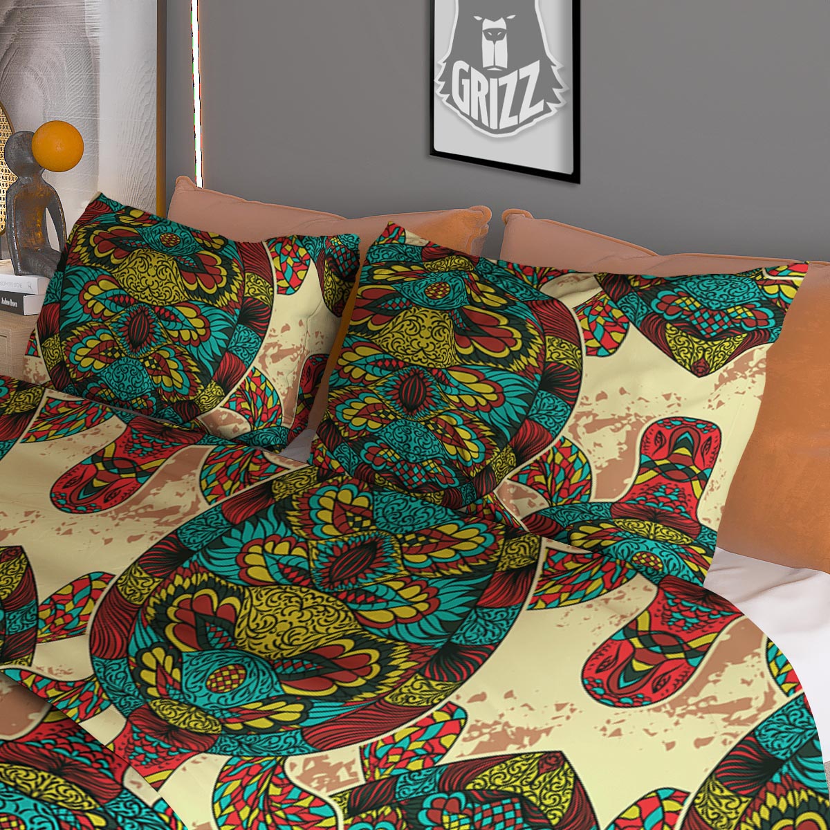 Turtle Tribal Sea Print Pattern Duvet Cover Bedding Set