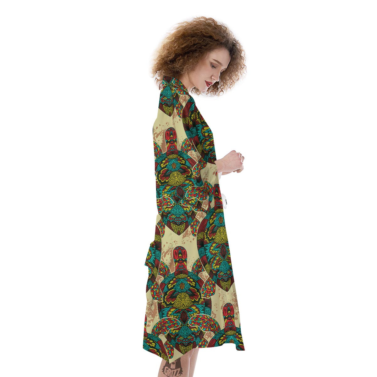 Turtle Tribal Sea Print Pattern Kimono-grizzshop