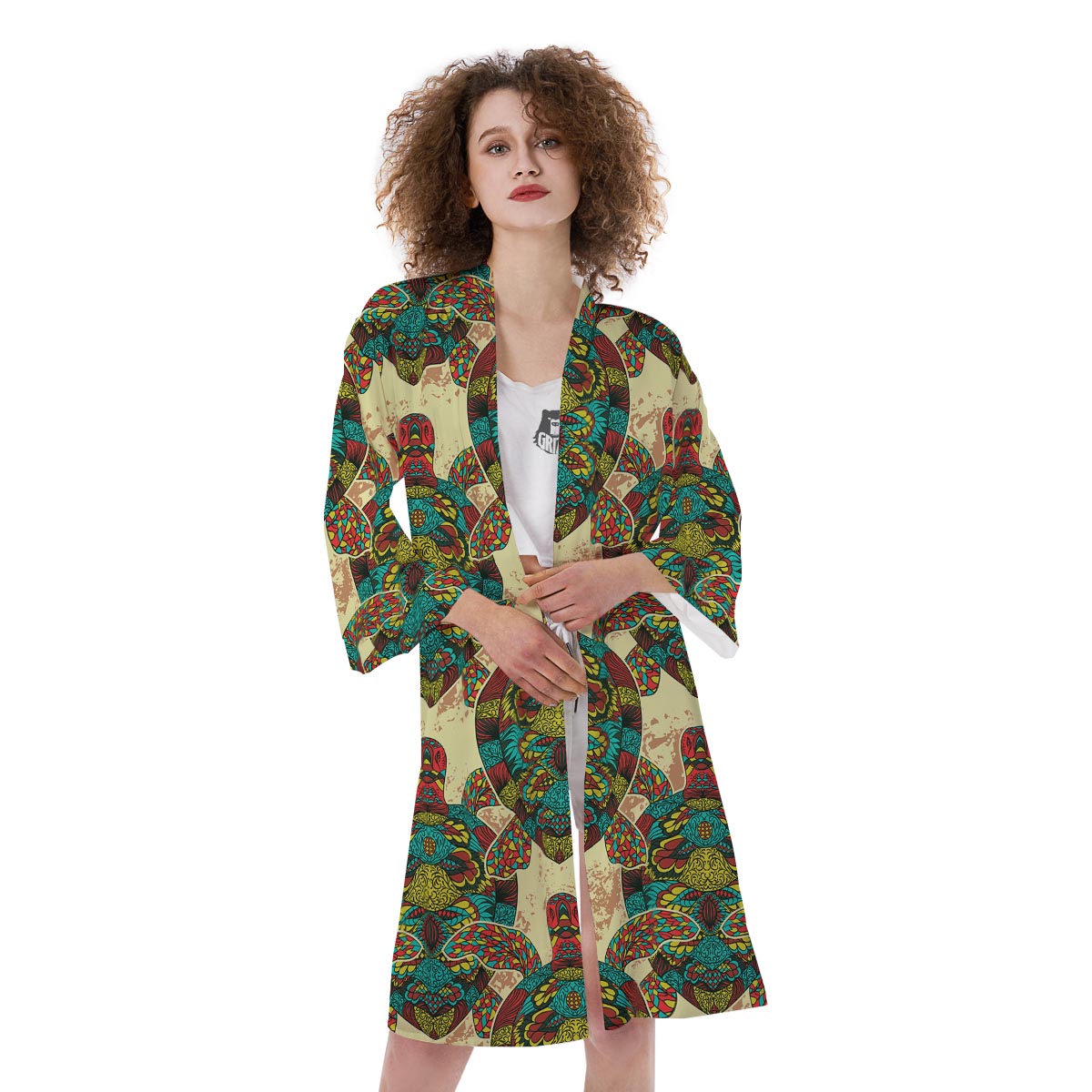 Turtle Tribal Sea Print Pattern Kimono-grizzshop