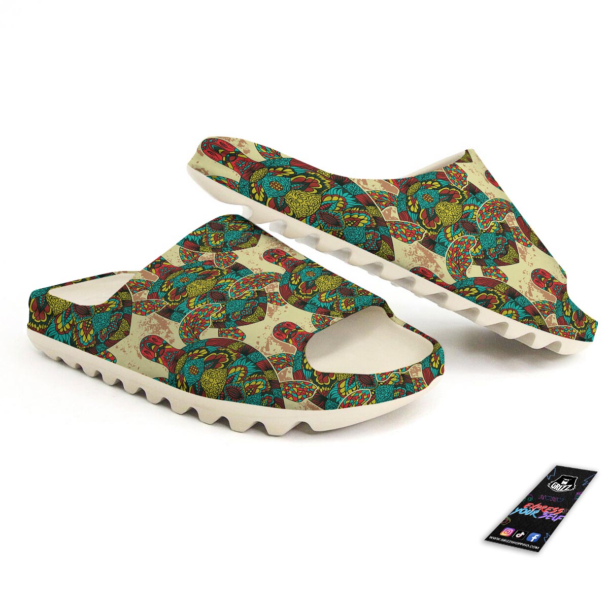 Turtle Tribal Sea Print Pattern Sandals-grizzshop