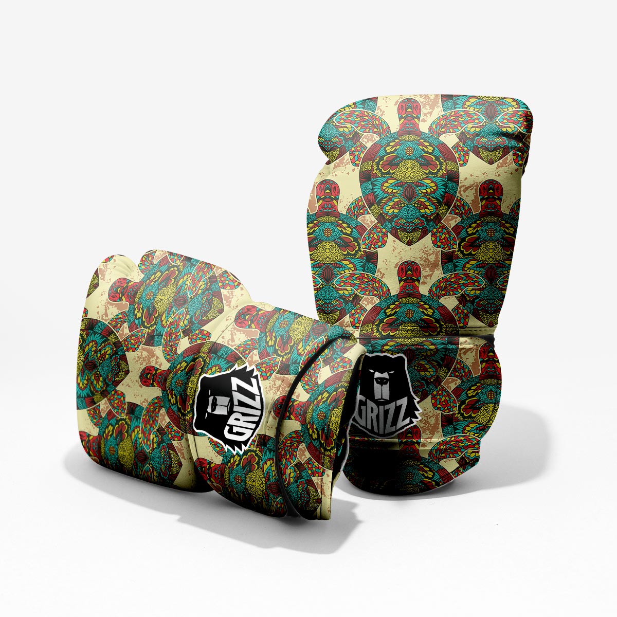 Turtle Tribal Sea Print Pattern Pro Boxing Glove