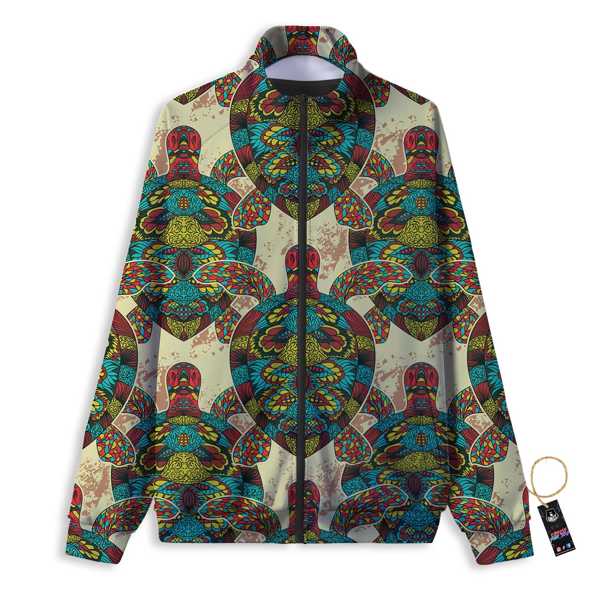 Turtle Tribal Sea Print Pattern Track Jacket-grizzshop