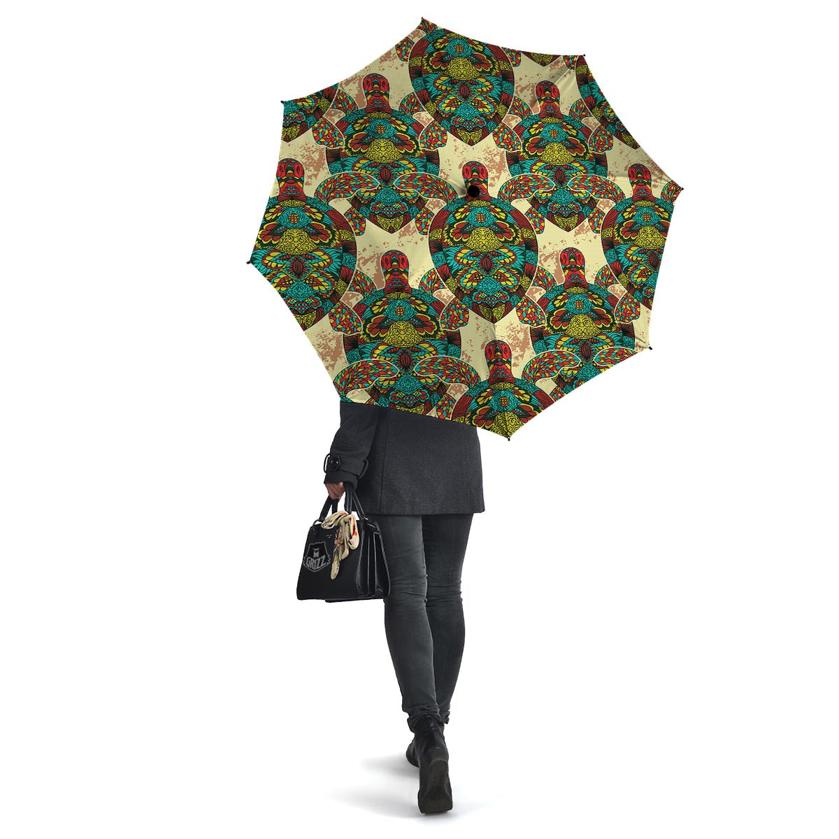 Turtle Tribal Sea Print Pattern Umbrella-grizzshop