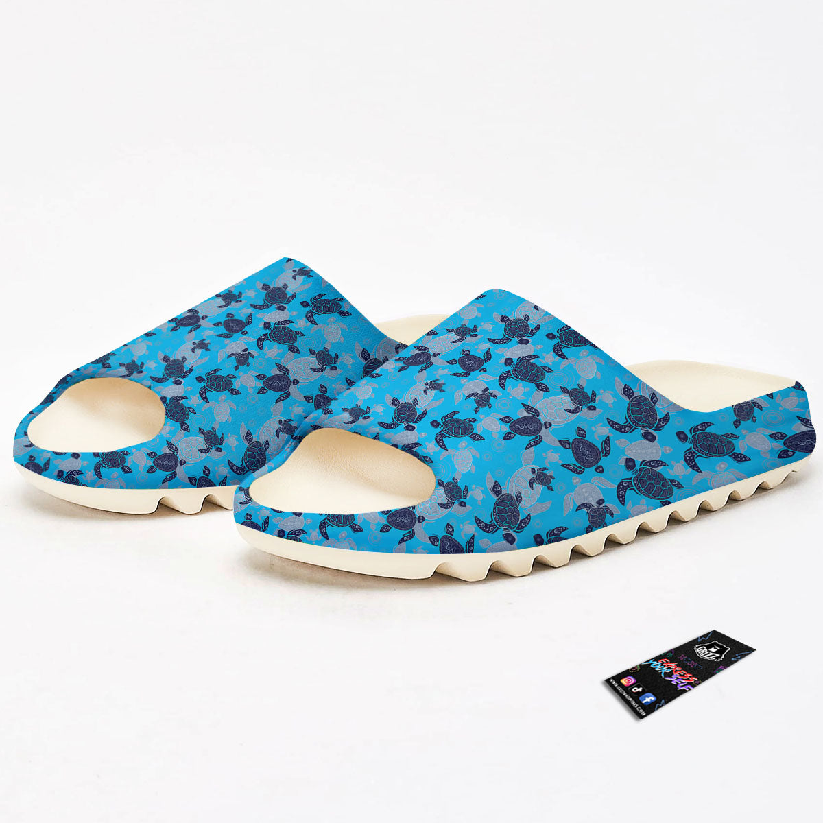 Turtle Blue Sea Print Pattern Sandals-grizzshop