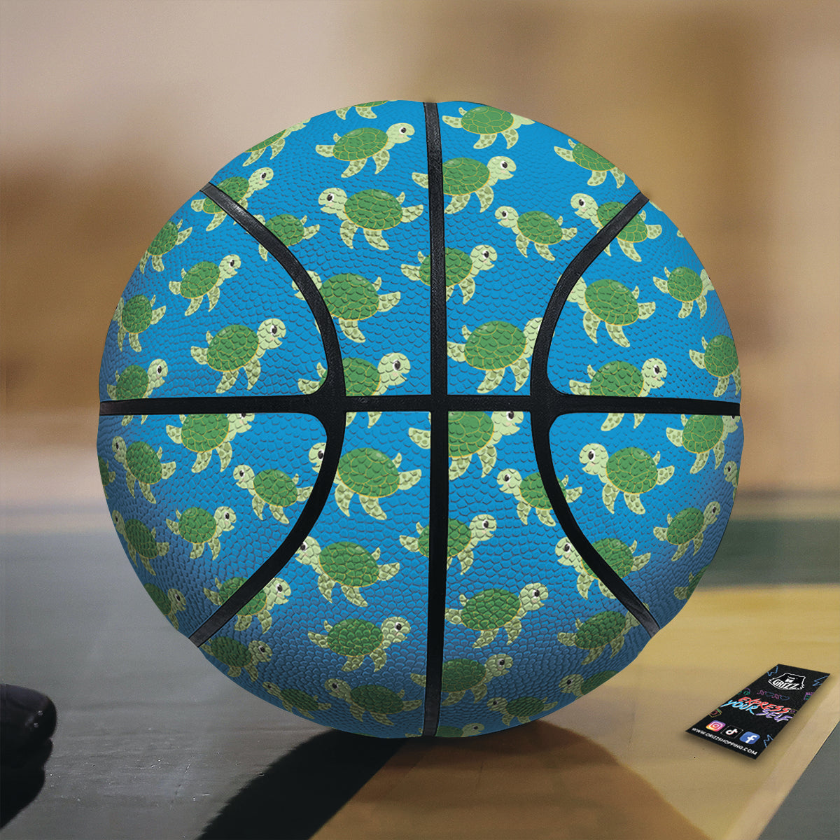 Turtle Cartoon Print Pattern Basketball
