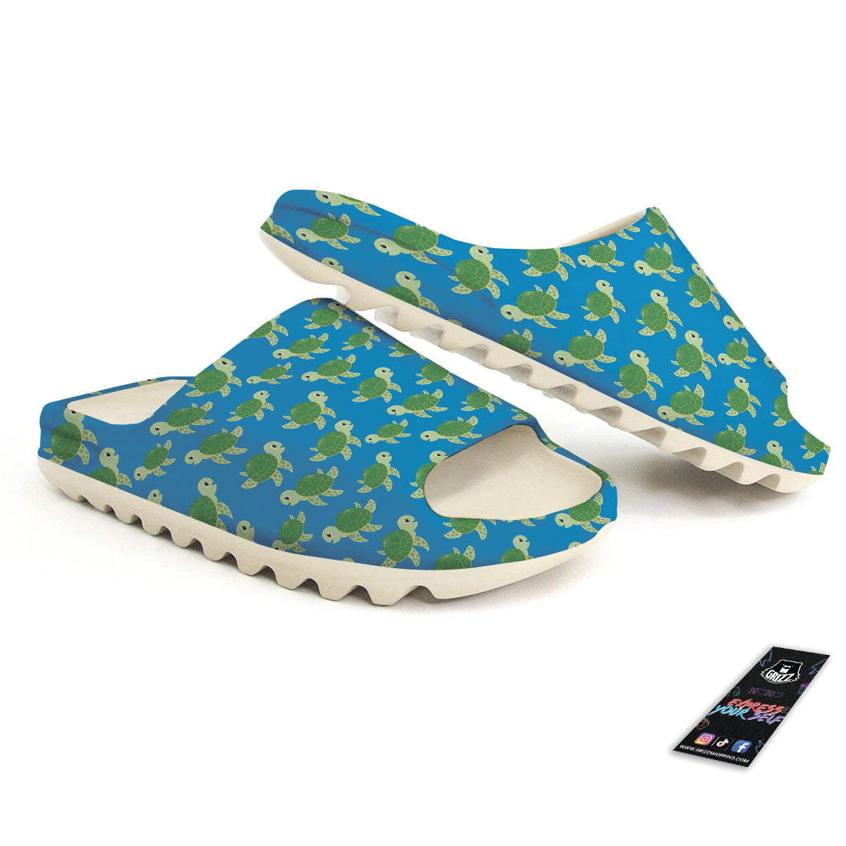 Turtle Cartoon Print Pattern Sandals-grizzshop