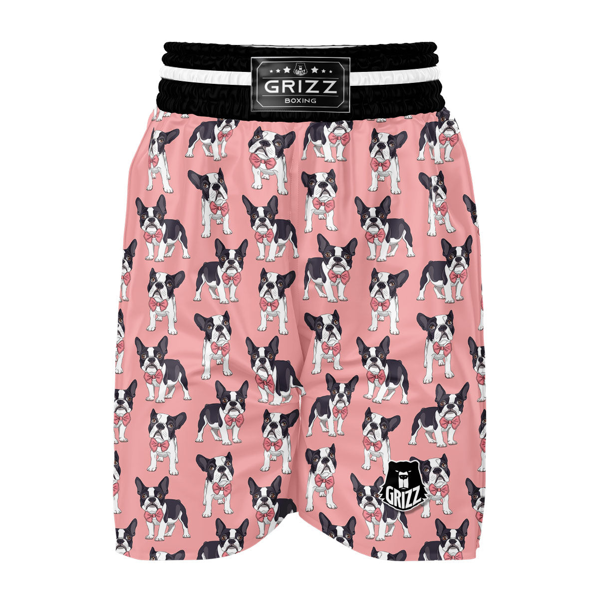 Tuxedo Bulldog Pattern Print Boxing Shorts-grizzshop