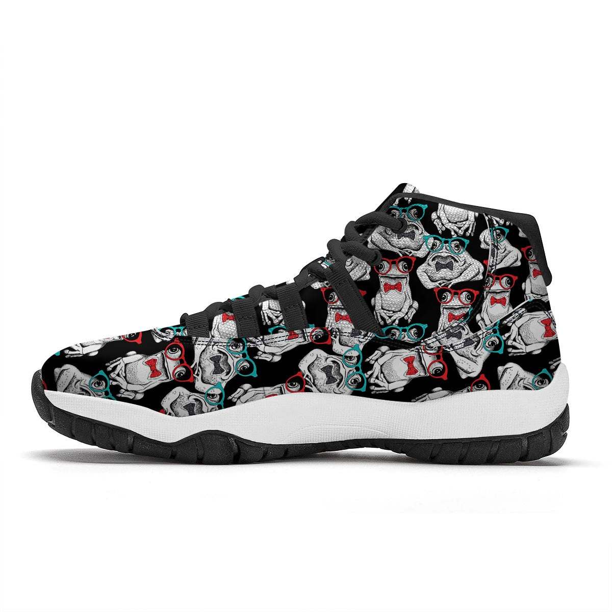Tuxedo Frog Pattern Print Black Bball Shoes-grizzshop