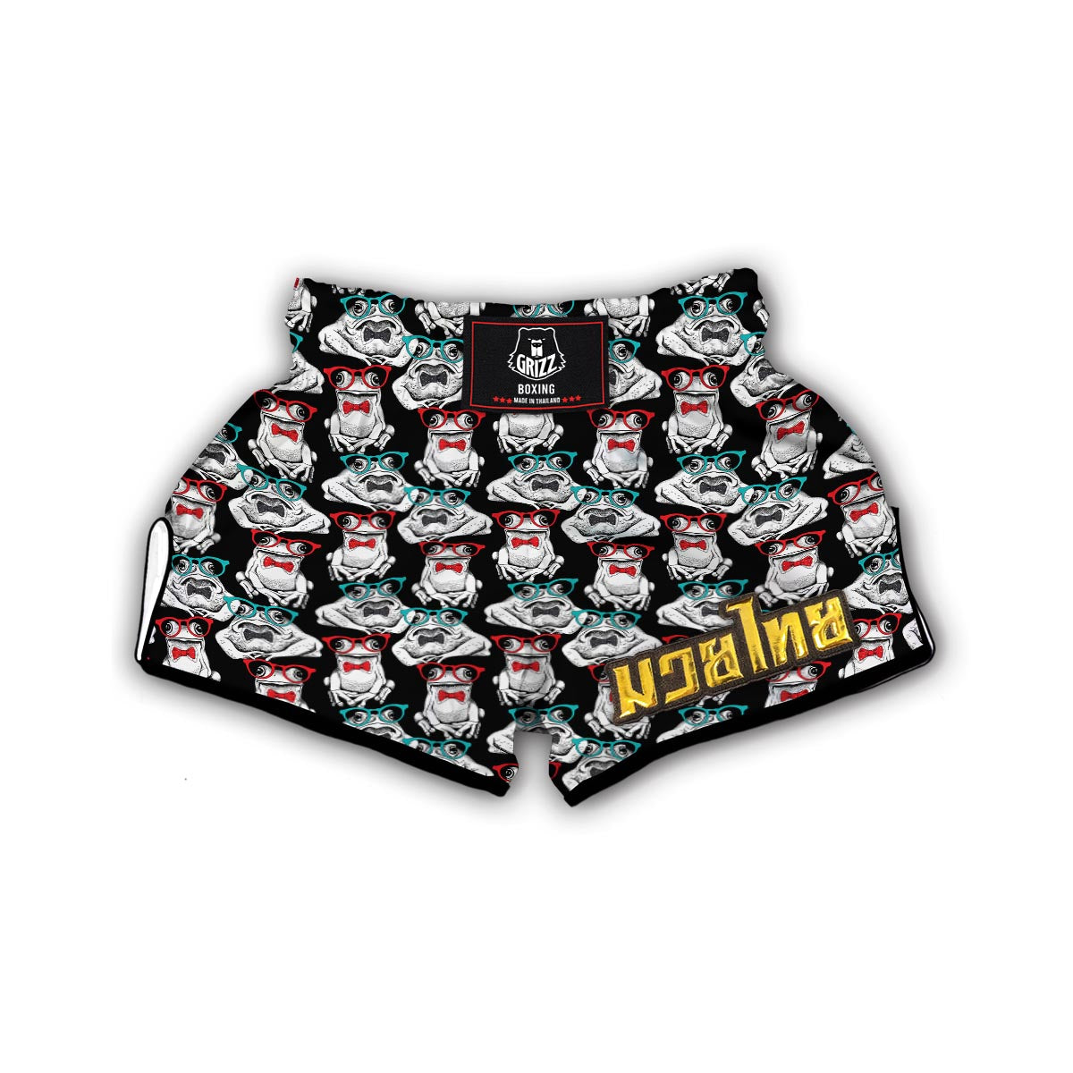 Tuxedo Frog Pattern Print Muay Thai Boxing Shorts-grizzshop