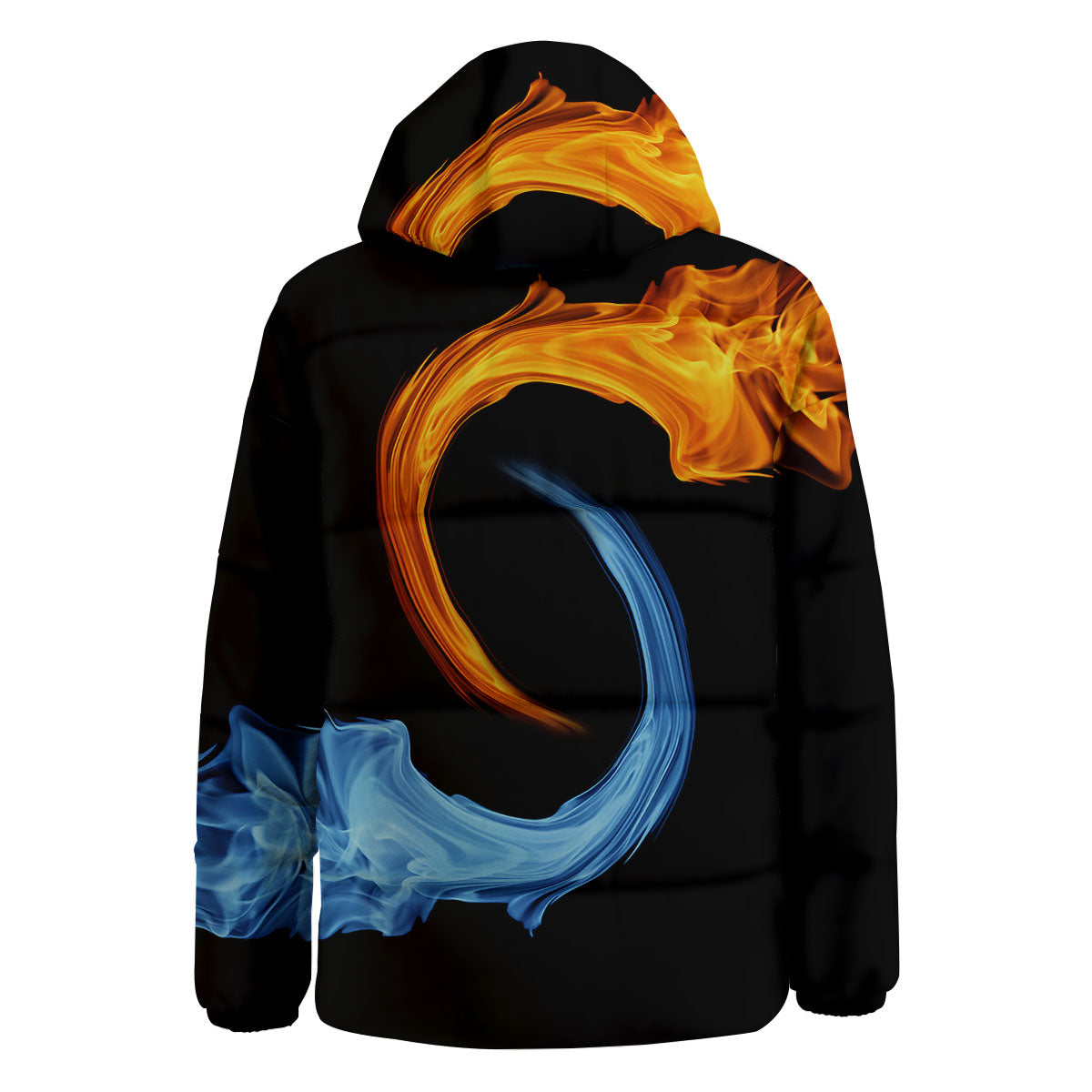 Twin Flame Blue And Red Print Down Jacket-grizzshop