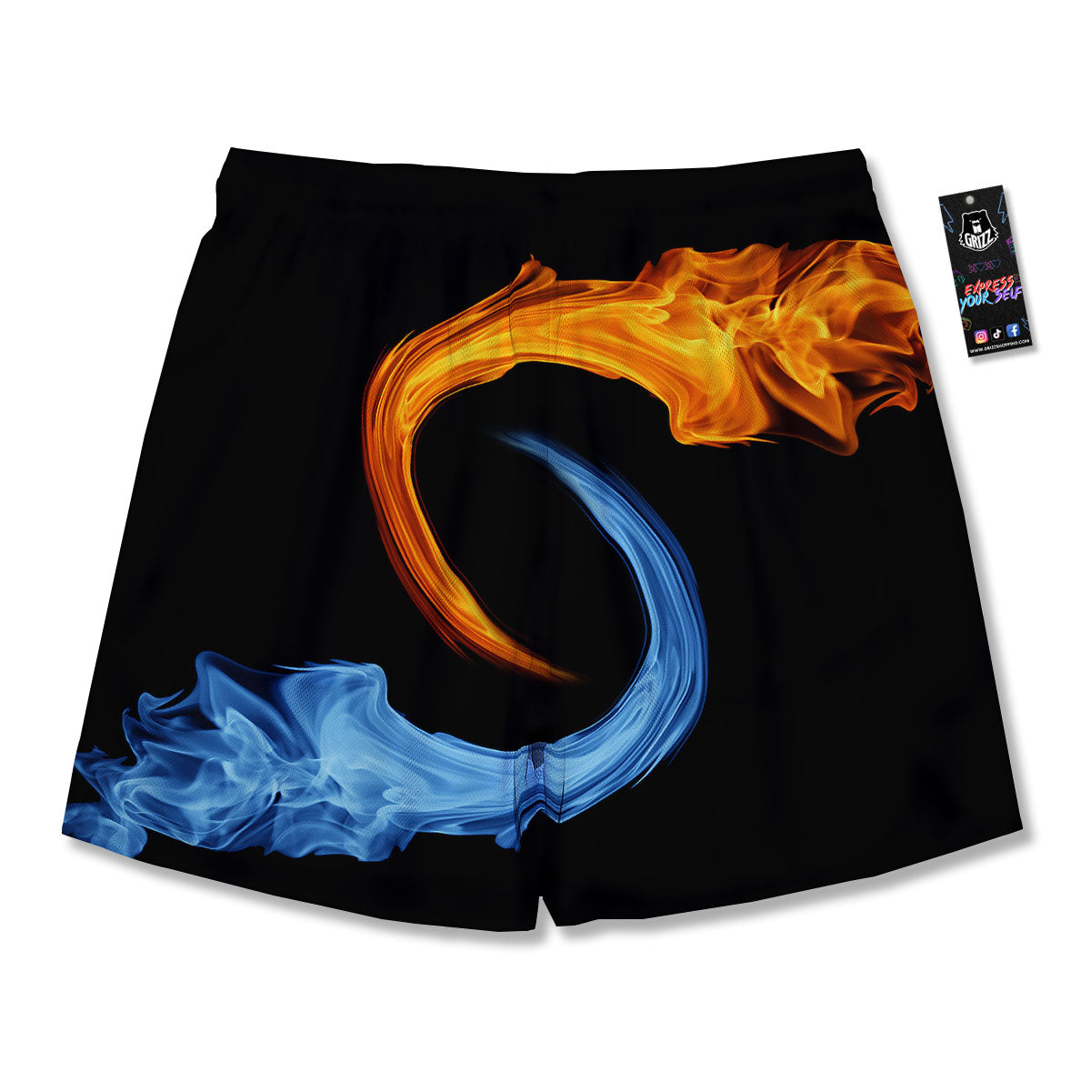 Twin Flame Blue And Red Print Men's Running Shorts-grizzshop