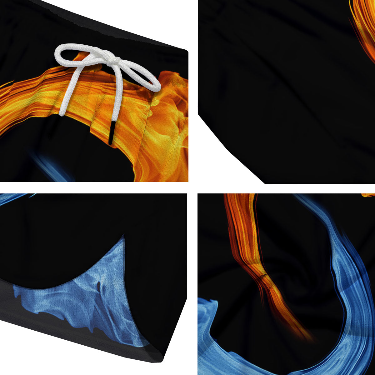 Twin Flame Blue And Red Print Men's Running Shorts-grizzshop