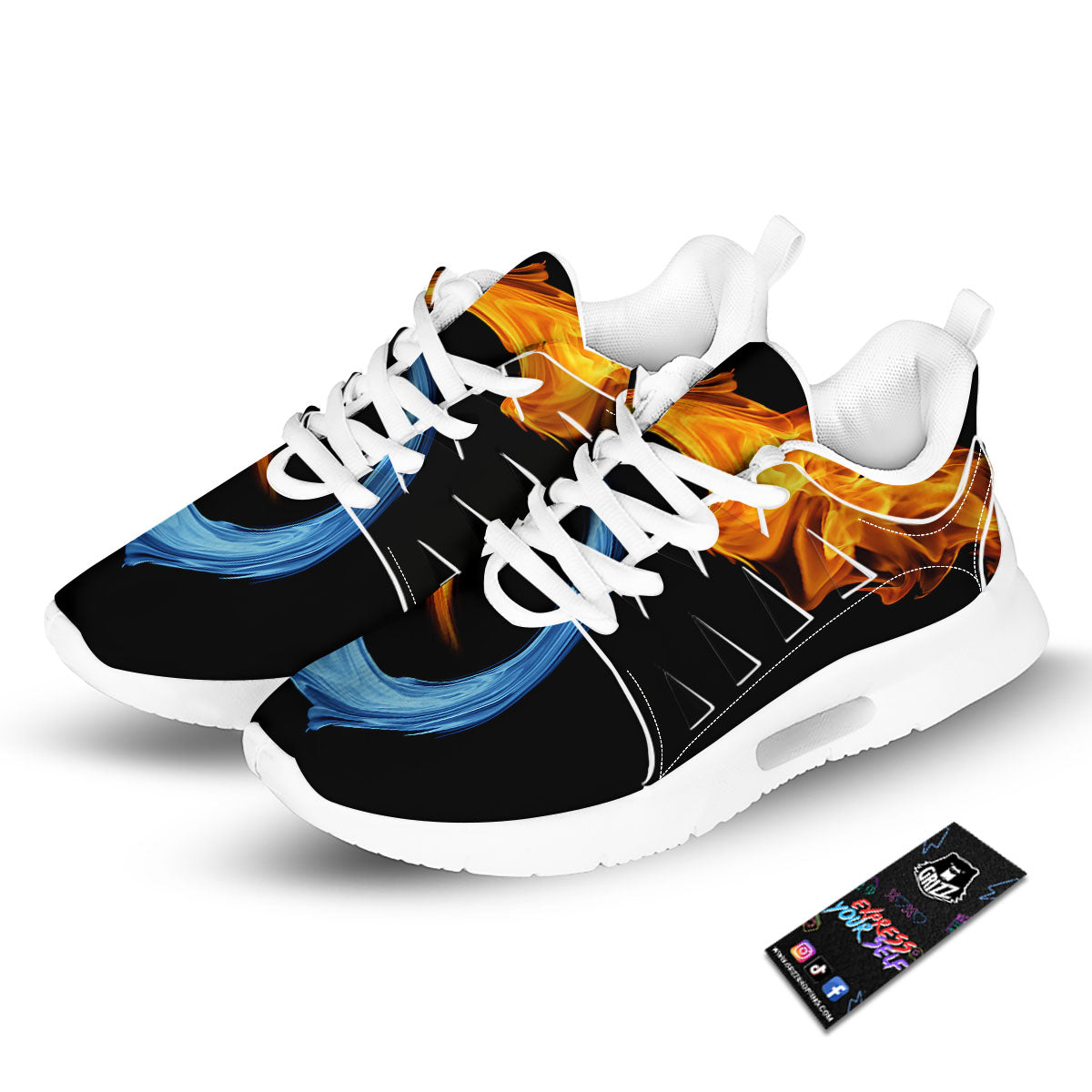 Twin Flame Blue And Red Print Tennis Shoes-grizzshop