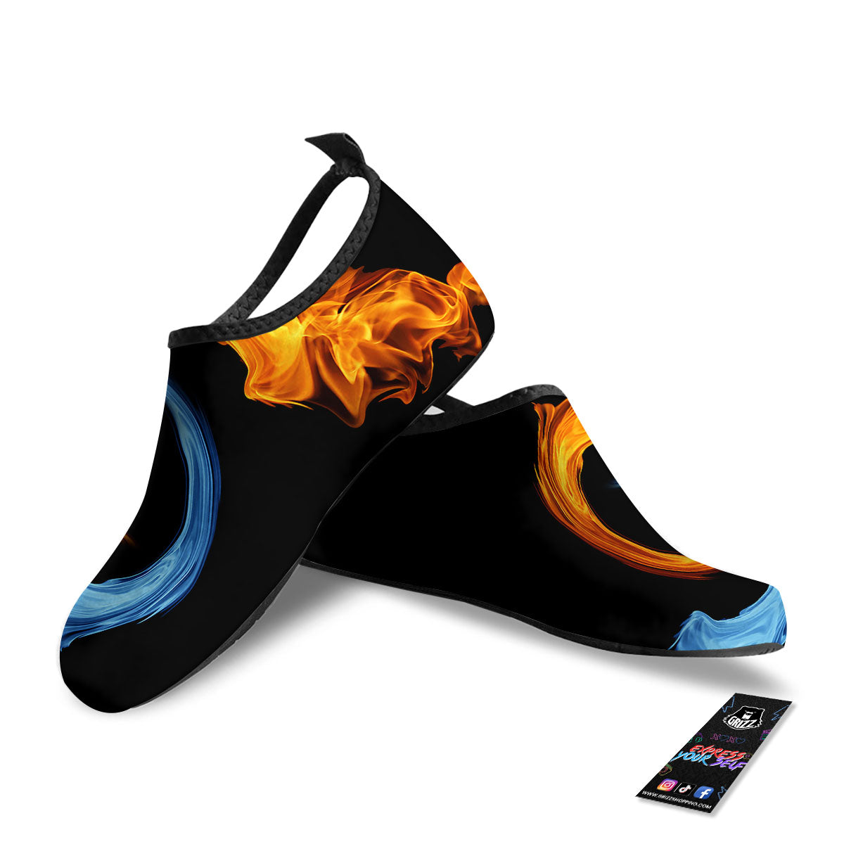 Twin Flame Blue And Red Print Water Shoes-grizzshop