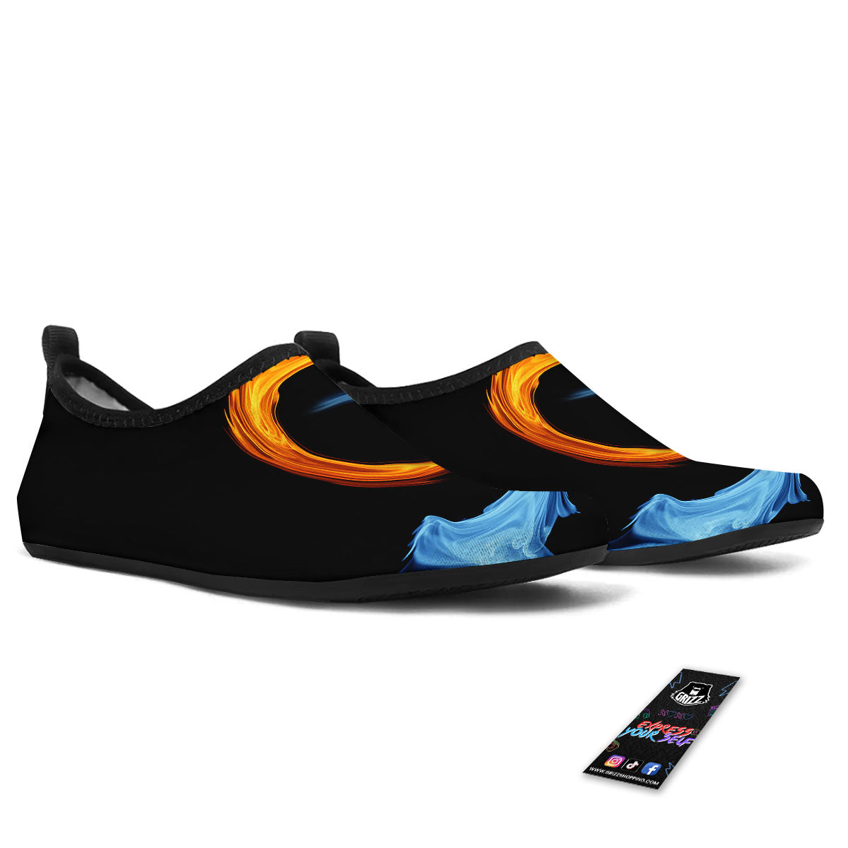 Twin Flame Blue And Red Print Water Shoes-grizzshop