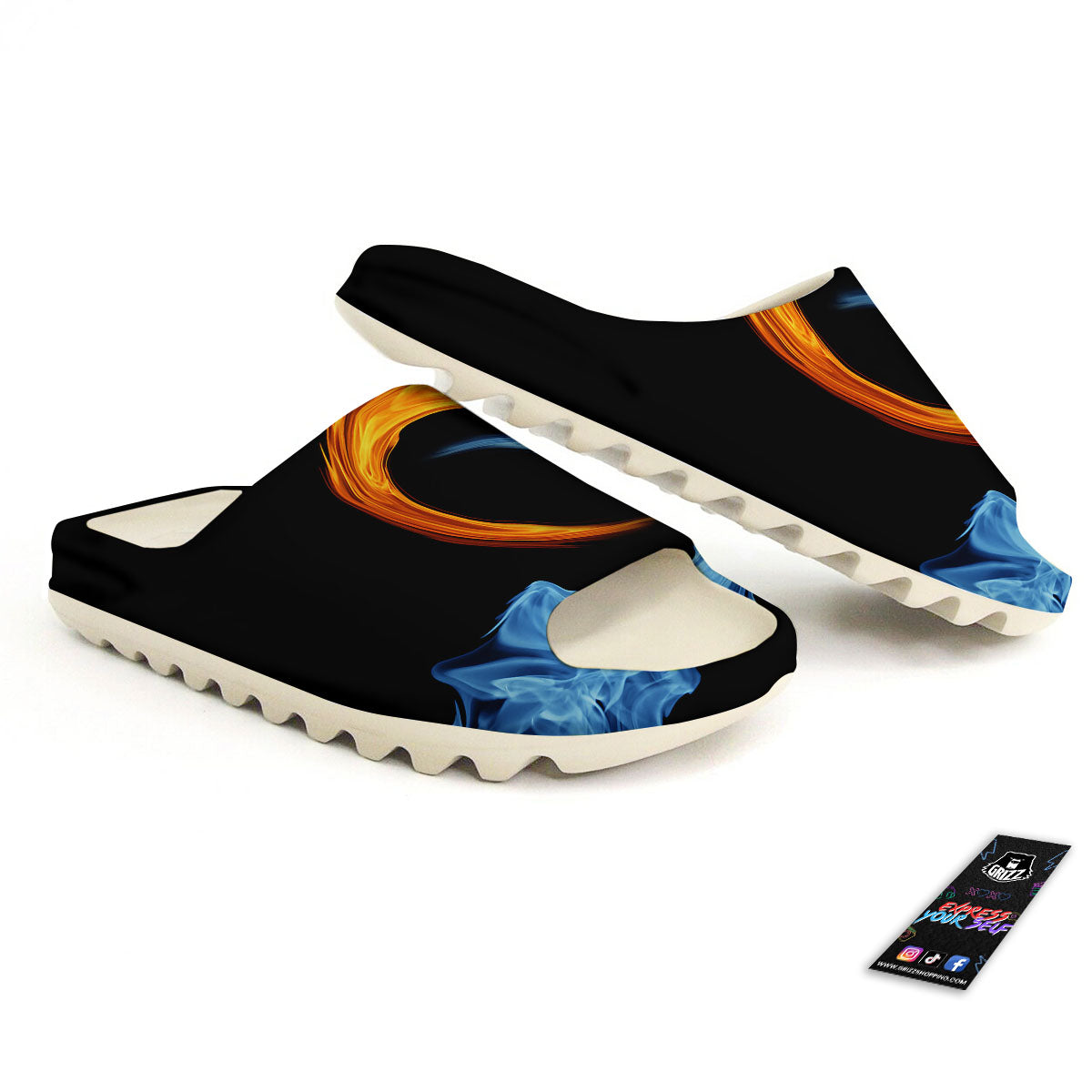 Twin Flame Blue And Red Print Sandals-grizzshop