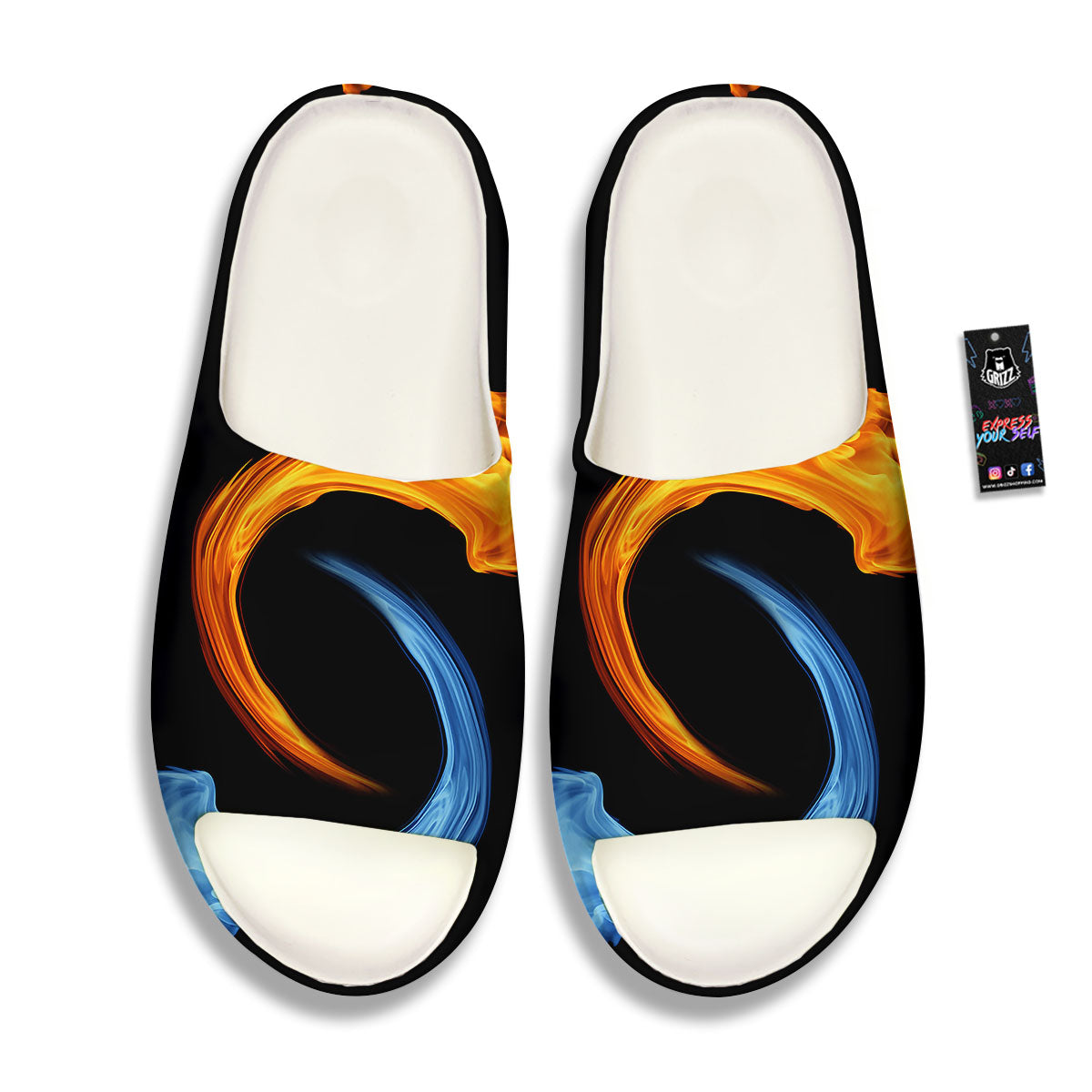 Twin Flame Blue And Red Print Sandals-grizzshop
