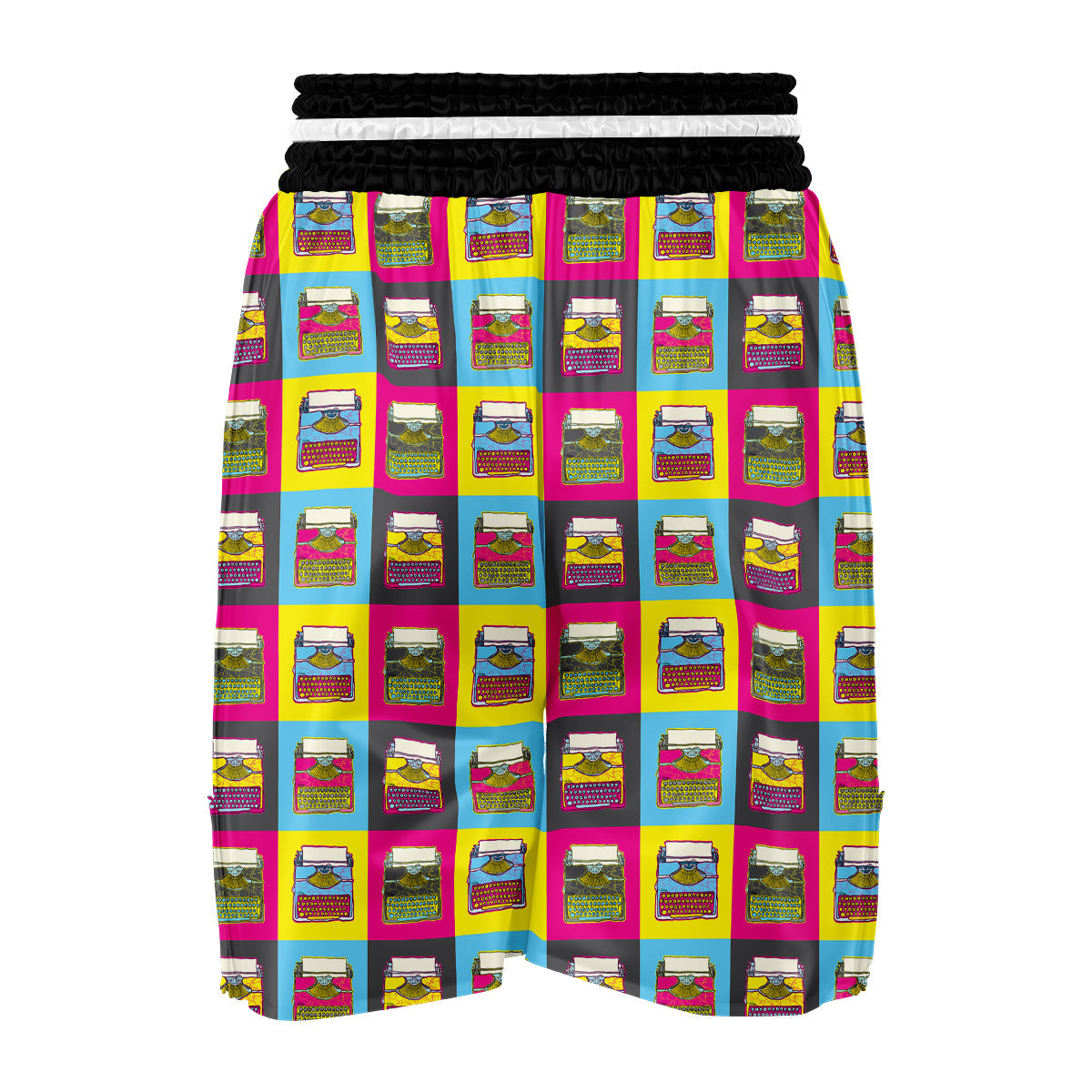 Typewriter Pattern Print Boxing Shorts-grizzshop