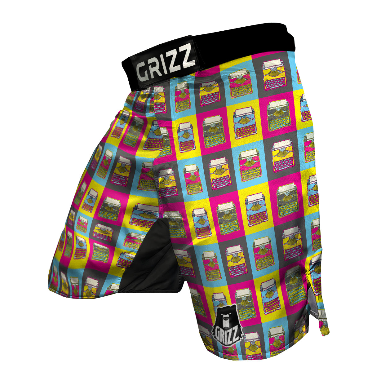 Typewriter Pattern Print MMA Shorts-grizzshop