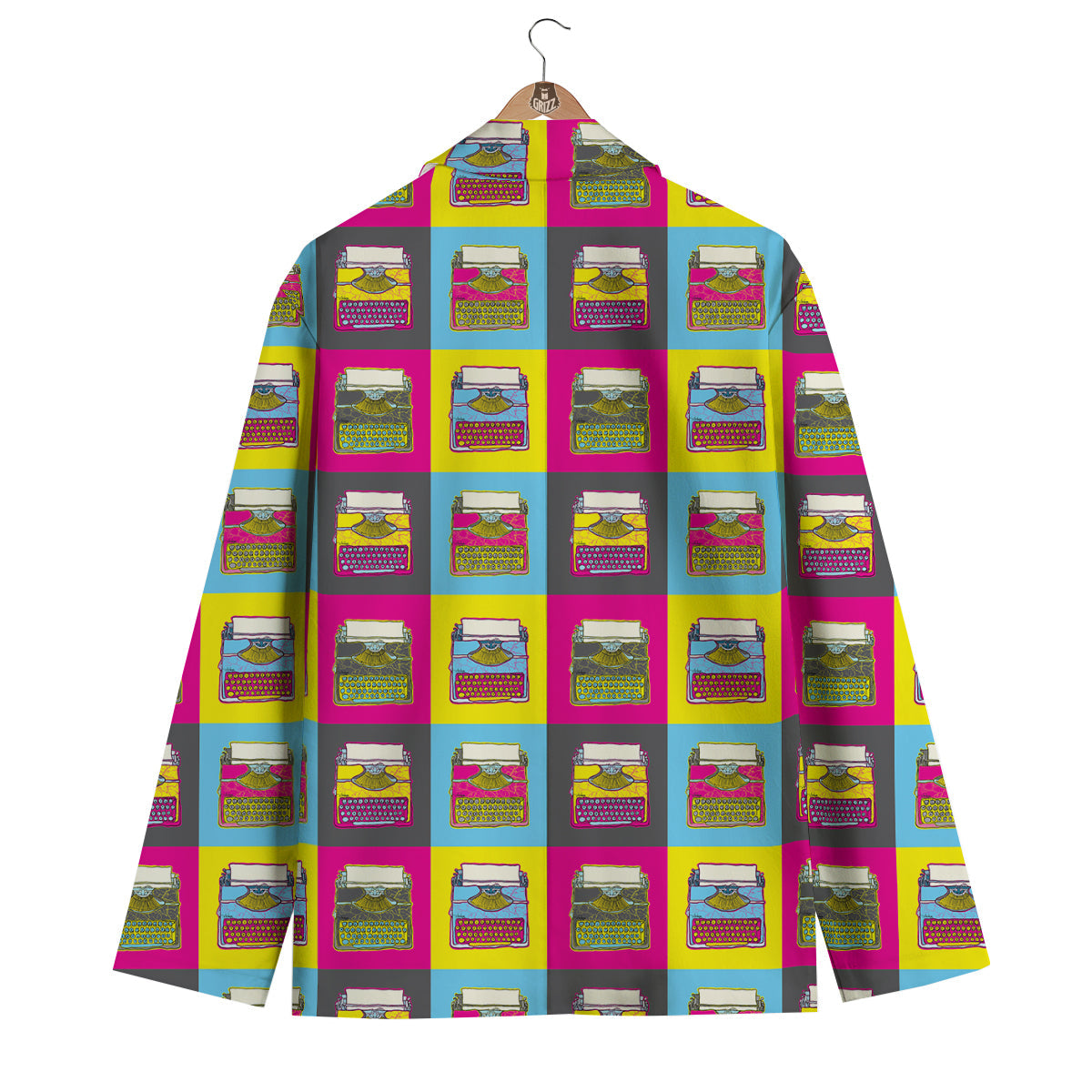 Typewriter Pattern Print Men's Blazer-grizzshop