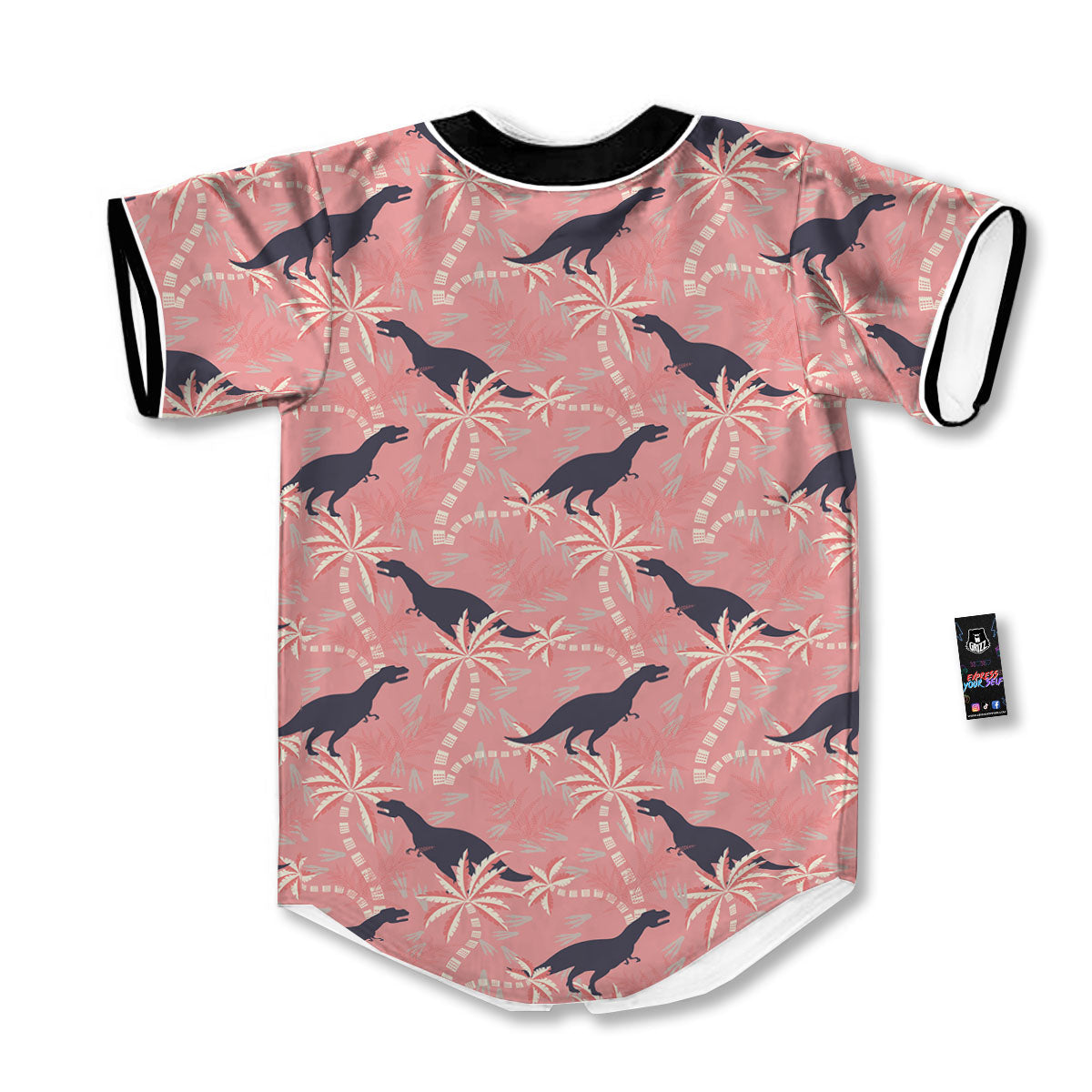 Tyrannosaurus Fossil Print Pattern Baseball Jersey-grizzshop