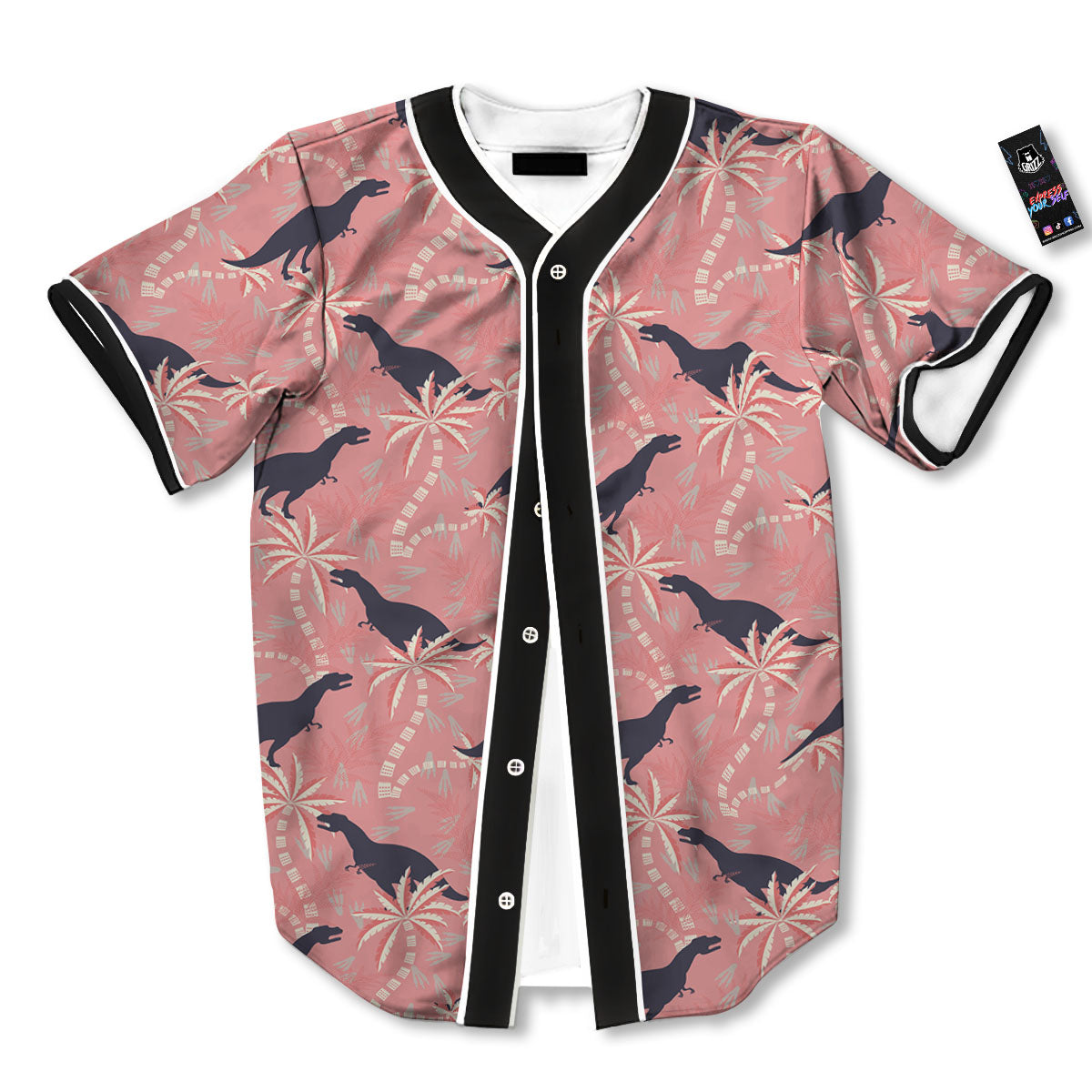 Tyrannosaurus Fossil Print Pattern Baseball Jersey-grizzshop