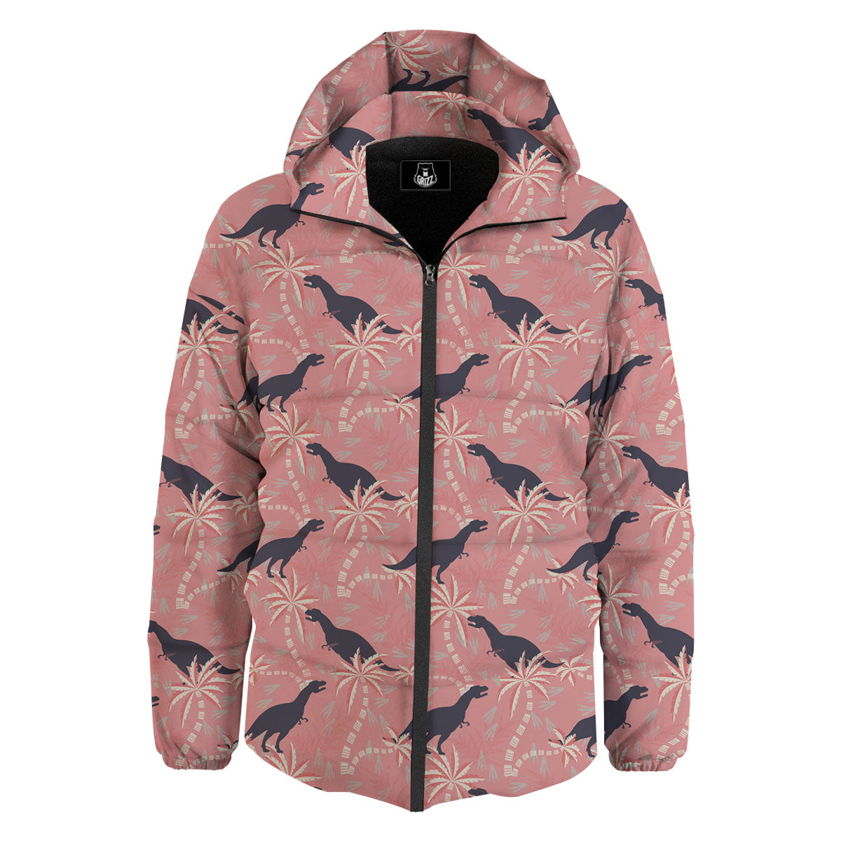 Tyrannosaurus Fossil Print Pattern Down Jacket-grizzshop