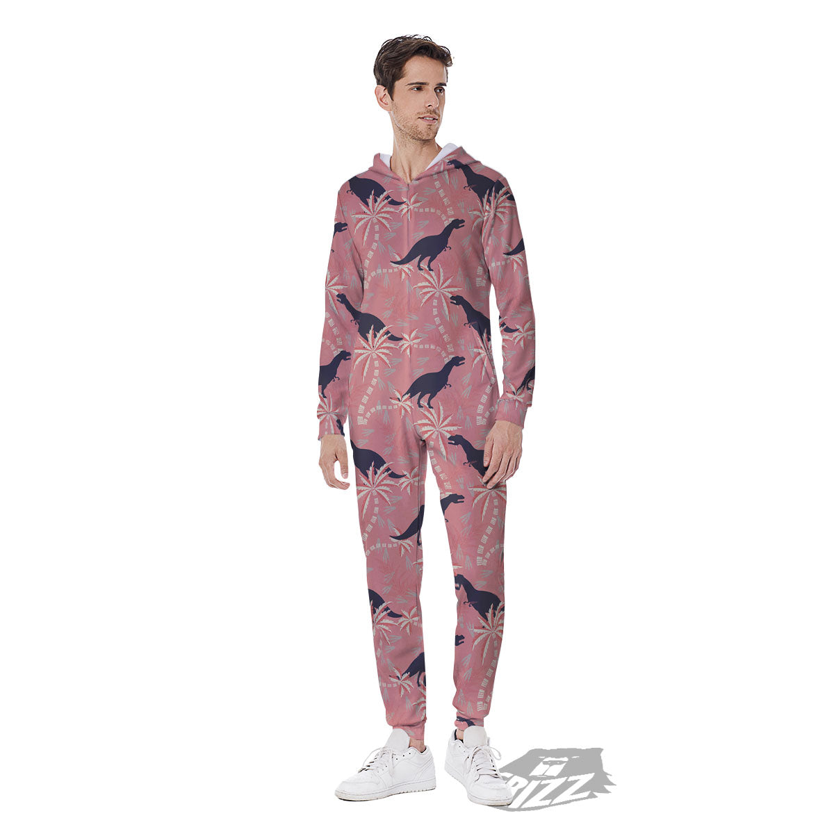 Tyrannosaurus Fossil Print Pattern Men's Jumpsuit-grizzshop