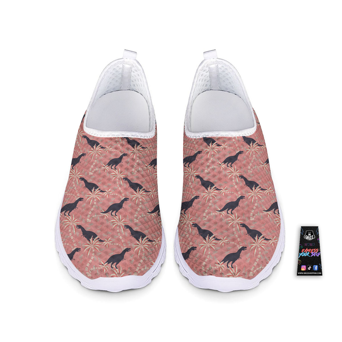 Tyrannosaurus Fossil Print Pattern Nurse Shoes-grizzshop