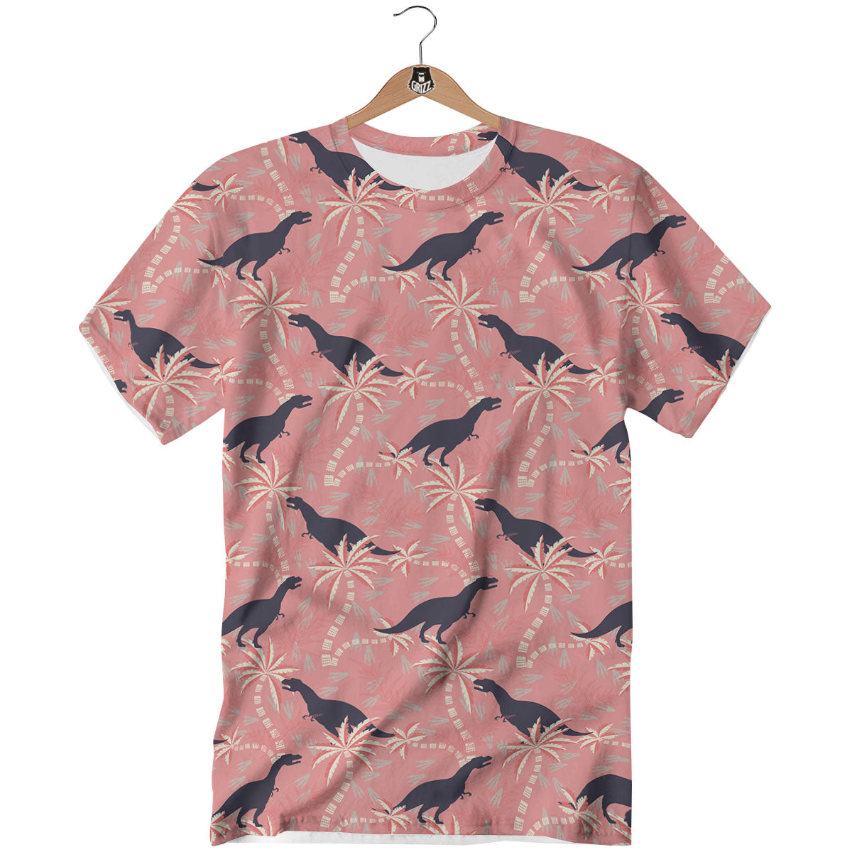 Tyrannosaurus Fossil Print Pattern T-Shirt-grizzshop