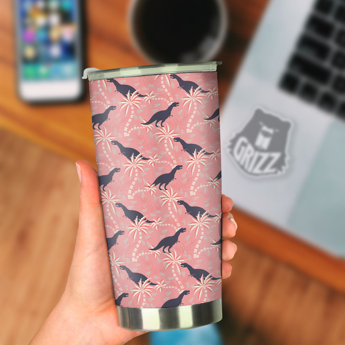 Tyrannosaurus Fossil Print Pattern Tumbler-grizzshop