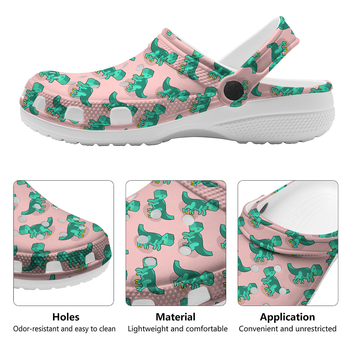 Tyrannosaurus Isometric Print Pattern Clog-grizzshop