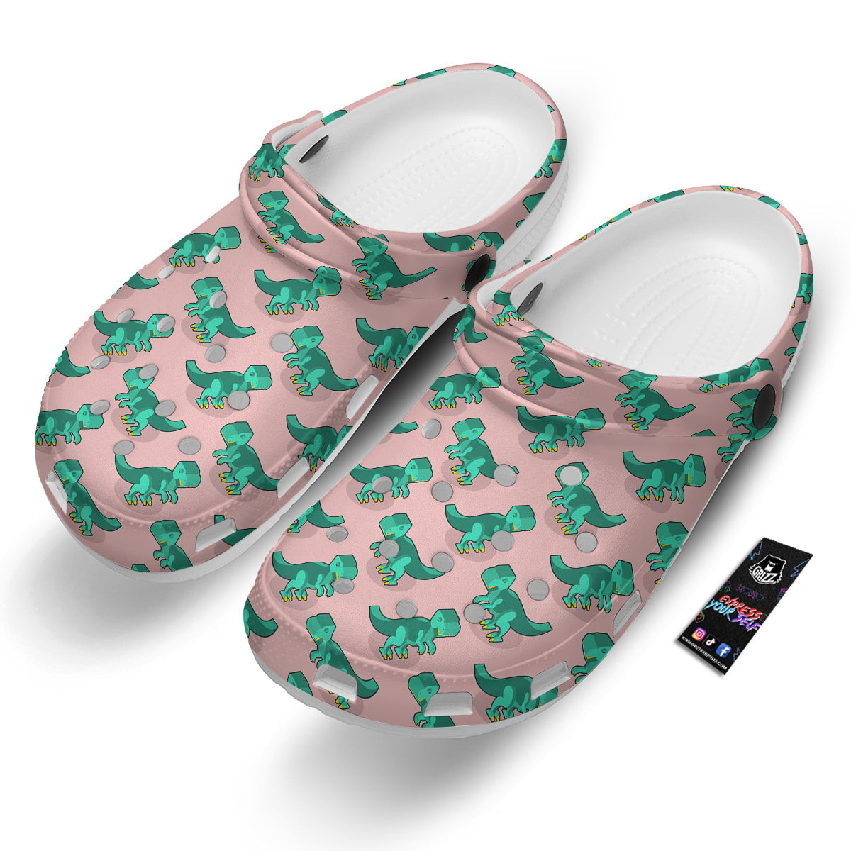 Tyrannosaurus Isometric Print Pattern Clog-grizzshop