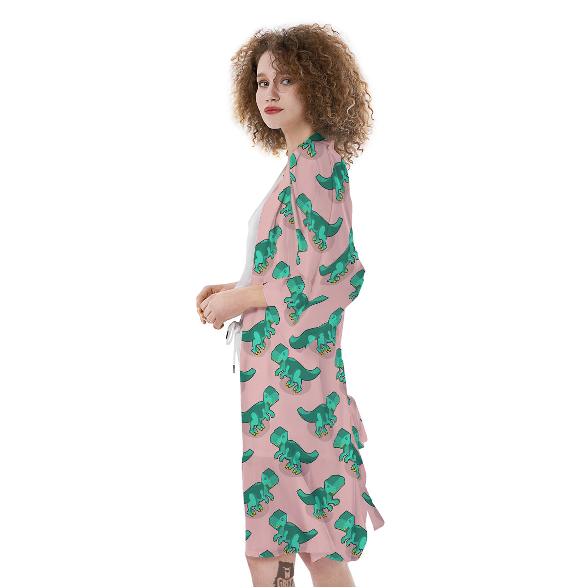 Tyrannosaurus Isometric Print Pattern Kimono-grizzshop