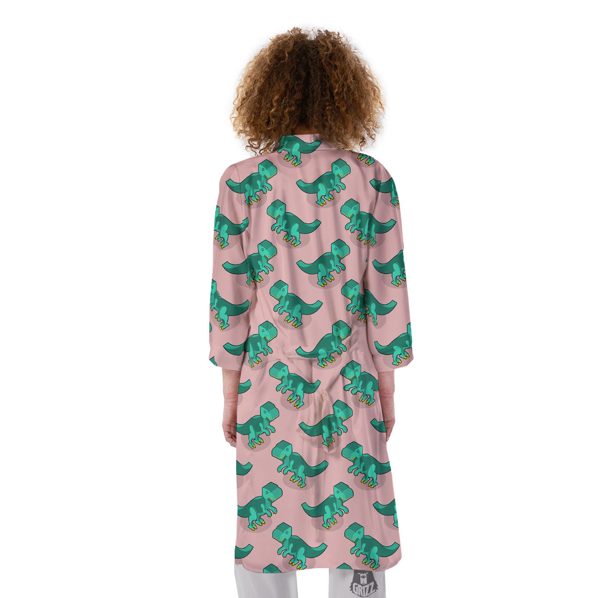 Tyrannosaurus Isometric Print Pattern Kimono-grizzshop