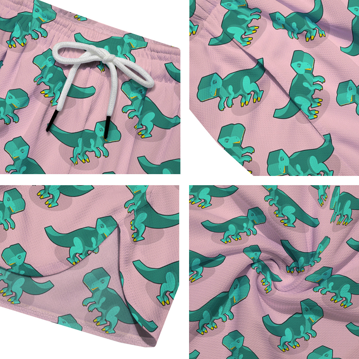 Tyrannosaurus Isometric Print Pattern Men's Running Shorts-grizzshop
